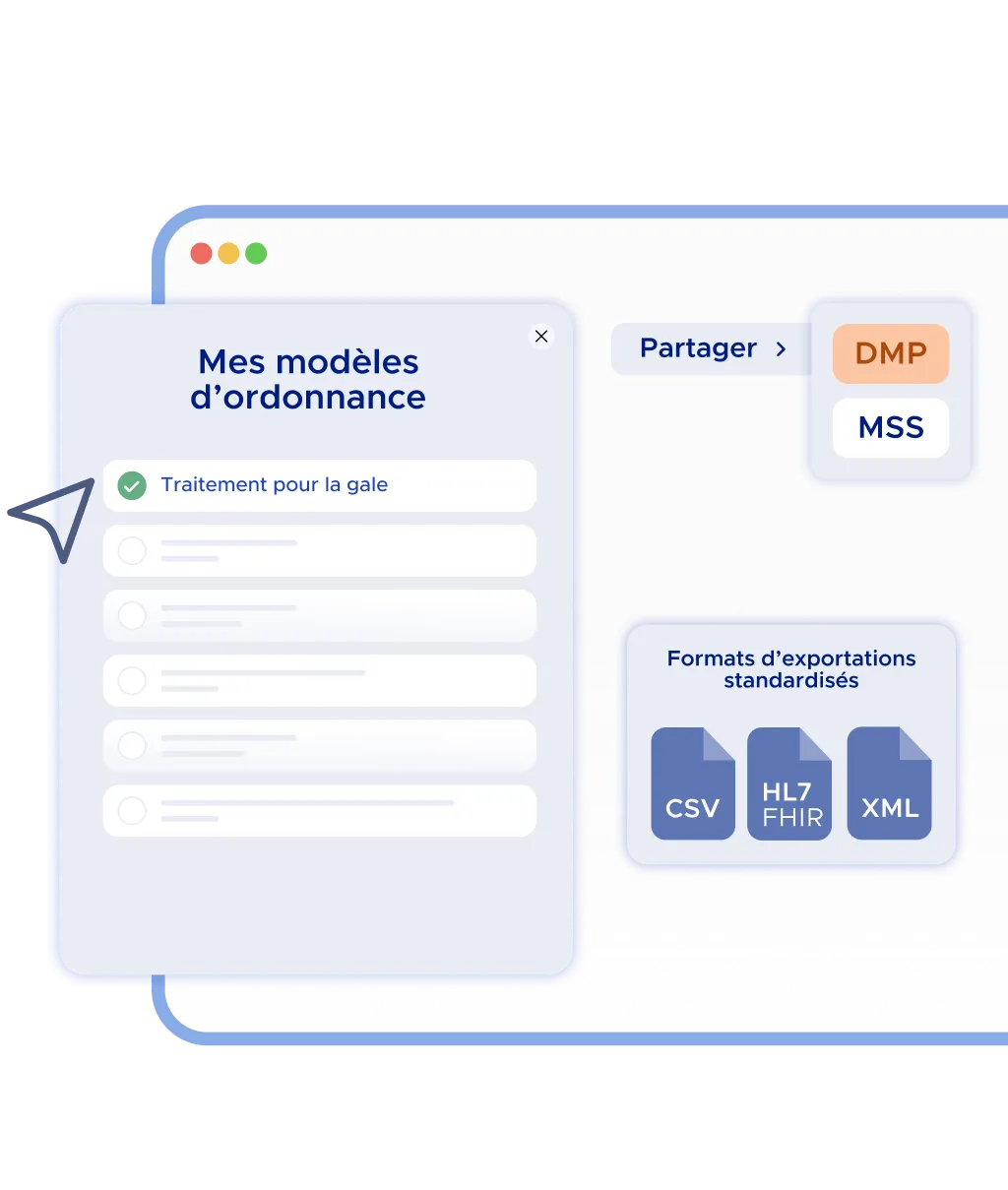 Interfaçage de PremioCare avec format de données CSV, JSON et HL7 FHIR pour les dossiers patients et utilisation de modèles clés